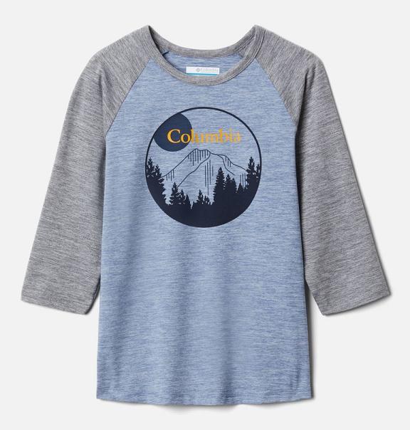 Columbia Outdoor Elements Shirts Blue Grey For Girls NZ2953 New Zealand